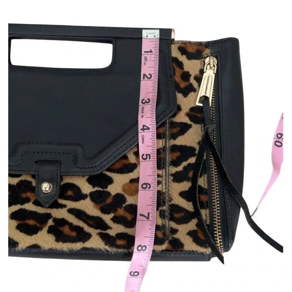 Rebecca Minkoff leopard‎ print leather clutch with tassels